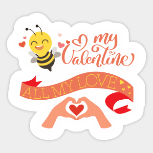 Bee My Valentine Sticker